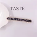 Strass haarspeld, elegante zwart-witte kristalen Franse haarclip voor dames en meisjes. - Zwarte Strass