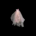 Velo luminoso rosa con nastro a fiocco, accessorio per capelli fatato a doppio strato per ragazze. - Taglia S / Stile Pettine per Capelli / Rosa