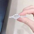 Koreaanse stijl strass geometrische haarspeld, glimmende zilveren metalen haarklem. - Marquise / Zilver