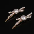 Elegante parel strass haarklem voor vrouwen, zoete haarspeld modieuze haaraccessoires. - Strik / 1 Stuk/Verpakking