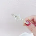 Gouden haarklem met sprankelende heldere zirkonia stenen, elegante geometrische haarspeld. - Gouden Vierkant