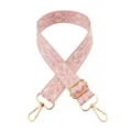 Pink embroidered wide bag strap replacement adjustable shoulder strap for crossbody bags - Gold Buckle / White And Pink