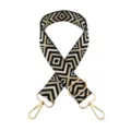 Sangle de sac de remplacement a motif geometrique, bandouliere reglable pour sac a main. - Losange Noir Beige Or