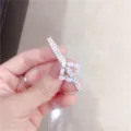 Elegant geometric rhinestone hair clip for women, sparkling crystal hair barrette for daily wear. - Square / Silver
