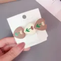 Korean style cute heart tulip hair clip sweet minimalist duckbill hair accessory for women. - Brown Heart