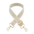 Adjustable replacement bag strap with jacquard geometric pattern and gold hardware accessories. - Gold Buckle / Off-white