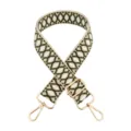 Green white woven bag strap adjustable replacement shoulder strap for crossbody bags. - Beige Army Green