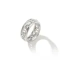 Anello per foulard in metallo argentato catena traforata accessorio moda minimalista chic - 5# Argento