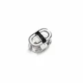 Fibbia per foulard in metallo argento H, formato compatto 19x17mm, leggero fermaglio da 4g. - Argento