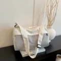 Grand sac de voyage cabas decontracte epaule bandouliere pour femmes voyage quotidien - Blanc
