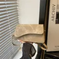 2026 small square shoulder bag women casual crossbody bag chic underarm bag stylish - Khaki