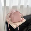 Zaino mini in pelle rosa elegante borsa a tracolla casual borsa a spalla alla moda chic - Rosa