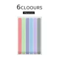 Lot de 6 surligneurs couleur macaron corps carré stylos esthétiques pour l'école - 6 couleurs à corps coloré tons Morandi