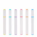 Lot de 6 surligneurs pastel, marqueurs esthétiques à corps carré pour le journal et les notes. - 6 couleurs à corps blanc tons macarons