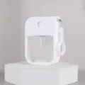 Portable 38ml card shaped spray bottle with white silicone sleeve and convenient hanging hook. - Bottle + Silicone Case + Keychain / White