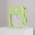 Tragbare flache Karten-Sprühflasche mit grünem Silikongehäuse und Schlüsselanhänger. - Cyan Grün