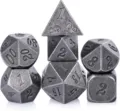Jeu de dés polyédriques en métal argent vintage pour les jeux DND et TRPG. - Nickel Poli