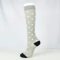 Gray polka dot compression knee high socks for women sports running fitness leg support wear - Gray Polka Dot