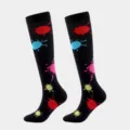 Chaussettes de compression sport noires avec motifs eclaboussure de peinture. - S/M / Graffiti Noir