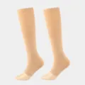 High elasticity nude compression socks open toe long calf socks for sports and daily wear. - Nude Open-Finger