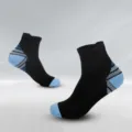 Sport Kompressionssocken für Damen und Herren, schwarze kurze Lauf- und Fitnesssocken. - Seeblau