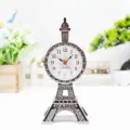 Sveglia vintage a forma di Torre Eiffel in metallo argentato per la decorazione del comodino - Sveglia Torre Eiffel (Senza coperchio della batteria) / 8.5x8.5x19cm / Bronzo