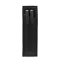 Portable black PU leather pen sleeve with adjustable elastic band for notebooks - 17*4.5cm / Black
