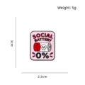 Creative social battery enamel pin with 0 percent power design for clothing accessories - Pink Battery Pin (09080103) / Social Battery 0%