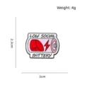 Funny Low Social Battery enamel pin in pink for emotional expression - Personalized Battery Pin (09080104) / Low Social Battery