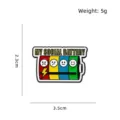 Creative sliding social battery enamel pin mood tracker badge for backpacks and hats - Creative Slider Pin (09080101) / Social Battery Slider