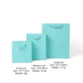 Set of three Tiffany-style blue jewelry paper gift bags in small, medium, and large sizes - Gift Bag with Handle / M / Teal Blue