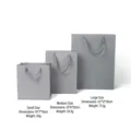 Grey matte paper gift bags with handles available in small medium and large sizes - S / Gray