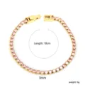 Bracelet de tennis en zircon rose plaqué or, longueur 18 cm et pierres de 3 mm - Style Rond Rose Doré (BR26833FG)