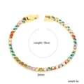 Bracelet de tennis élégant en strass colorés de 3mm avec fermoir doré, longueur 18cm femme - Style Rond Multicolore Doré (BR26833MG)