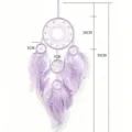Eleganter lila Traumfänger mit fünf Ringen und natürlichen Federn, Größe 16x70cm - Glück Fünf-Ring Stil (MS9377E)