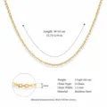 Collier chaîne en O en acier inoxydable doré 1,5 mm avec longueur réglable 40+10 cm - Chaîne O 1,5 mm (40+10 cm) / Or