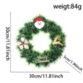 Couronne de Noël de 30 cm avec Père Noël et renne doré pour la décoration murale - D1-7 Couronne de Noël style Père Noël (30CM)