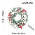 Couronne de Noël artificielle avec pommes de pin et baies, décoration murale 30cm - C1-15 Style Trois Grands Noeuds