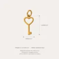 Elegant 18K gold-plated stainless steel heart key charm pendant for DIY necklace jewelry - Key Fob