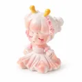 Figurine de fille mignonne en céramique rose et blanc pour la décoration de bureau - Série De Belles Filles / Rose