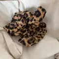 Fashionable leopard print oversized hair scrunchie in elegant brown tones for women - Coffee Leopard