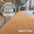 Premium natural coir outdoor entrance floor mat roll in tan finish, size 2x12m - 200*1200cm / Wholesale Roll