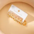 Set of 6 gold-plated stainless steel hoop earrings with a sparkling rhinestone inlay - Circular Design / Gold