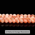 High quality 1A grade natural orange moonstone loose beads for DIY jewelry making - 8mm (Approx 47 Beads) / 1A Natural Orange Moonstone