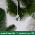 Mini ciondolo a diamante in acrilico trasparente per decorazione albero, 15x15mm. - Ciondolo con strass extra piccolo / 1 Pezzo