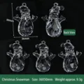 Ciondolo pupazzo di neve di Natale in acrilico trasparente, 36x50mm - Pendente Pupazzo di Neve di Natale / 1 Pezzo