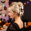 Creative Halloween ghost hair claw clip with witch hat design for blonde hair bun - Halloween Ghost Dog Style / 10x6cm / White
