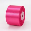 Rollo de cinta de raso rosa de 5cm para envolver regalos y decoración de bodas - 5cm x 22m (Núcleo de Plástico) / Rosa rojo