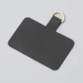 Durable black PVC phone lanyard patch with gold metal ring for secure tethering attachment - Gold Buckle / Black