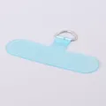 Inserto per cordino per telefono in PVC a forma di T blu chiaro trasparente con anello a D - Blu